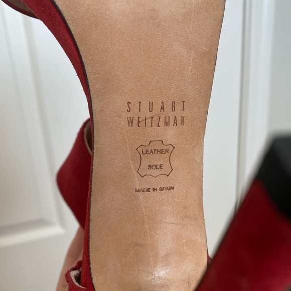 Stuart Weitzman Red Suede Heels - Picture 5 of 16
